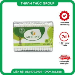 [Gói 40 Que] Tăm Bông Ráy Tai Meriday-Bông Bạch Tuyết