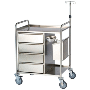 XE ĐẨY INOX Y TẾ 2 TẦNG CÓ 4 HỘC KÉO